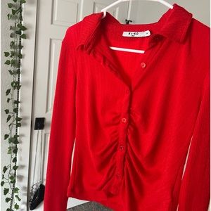 Red long sleeve top